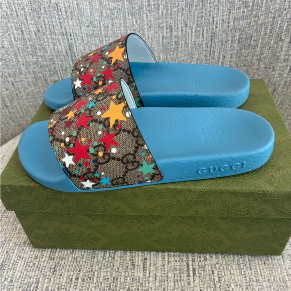Gucci Kids Blue and Starry Multicolor Sandals